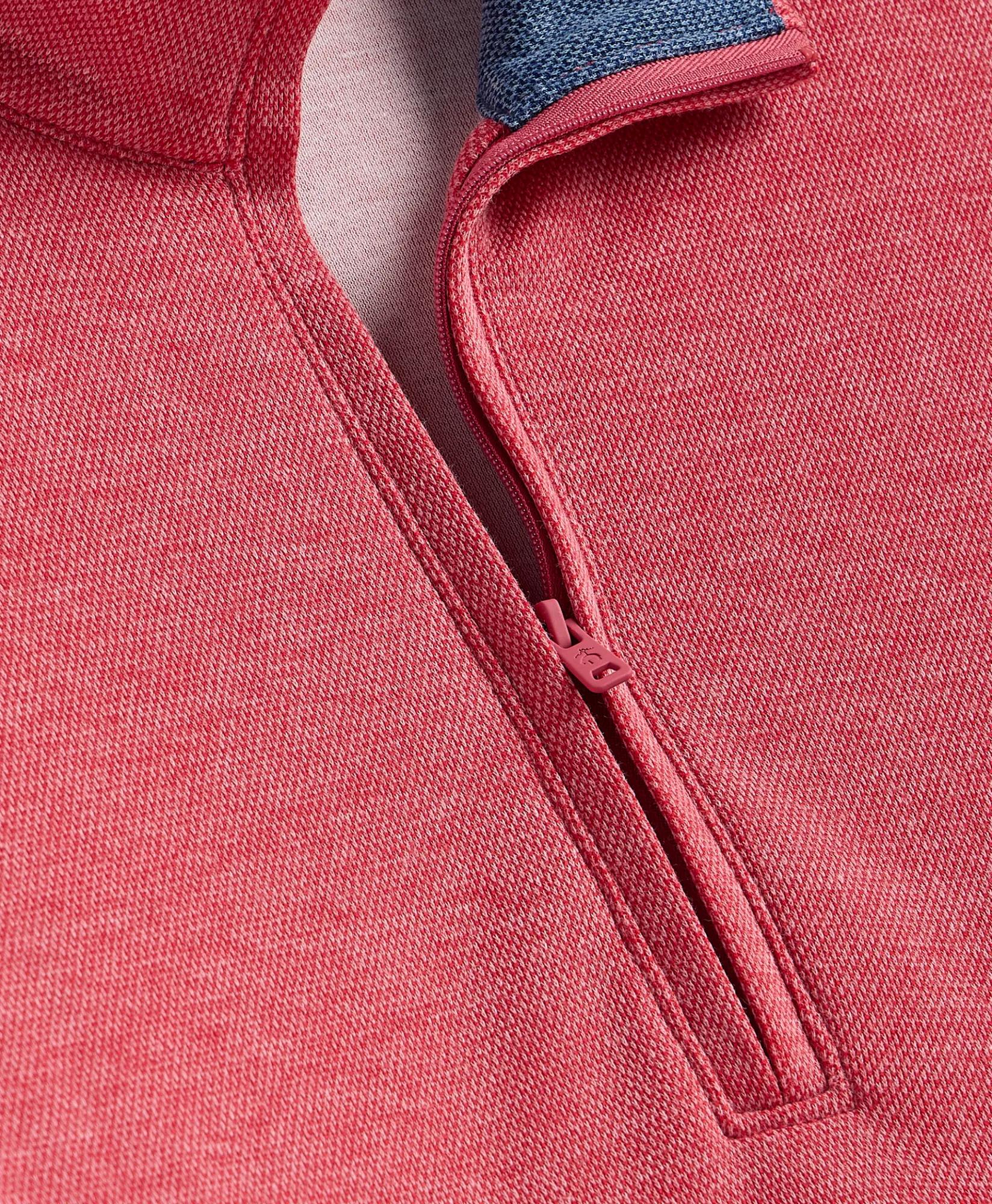 Cotton Blend Pique Quarter-Zip, image 2