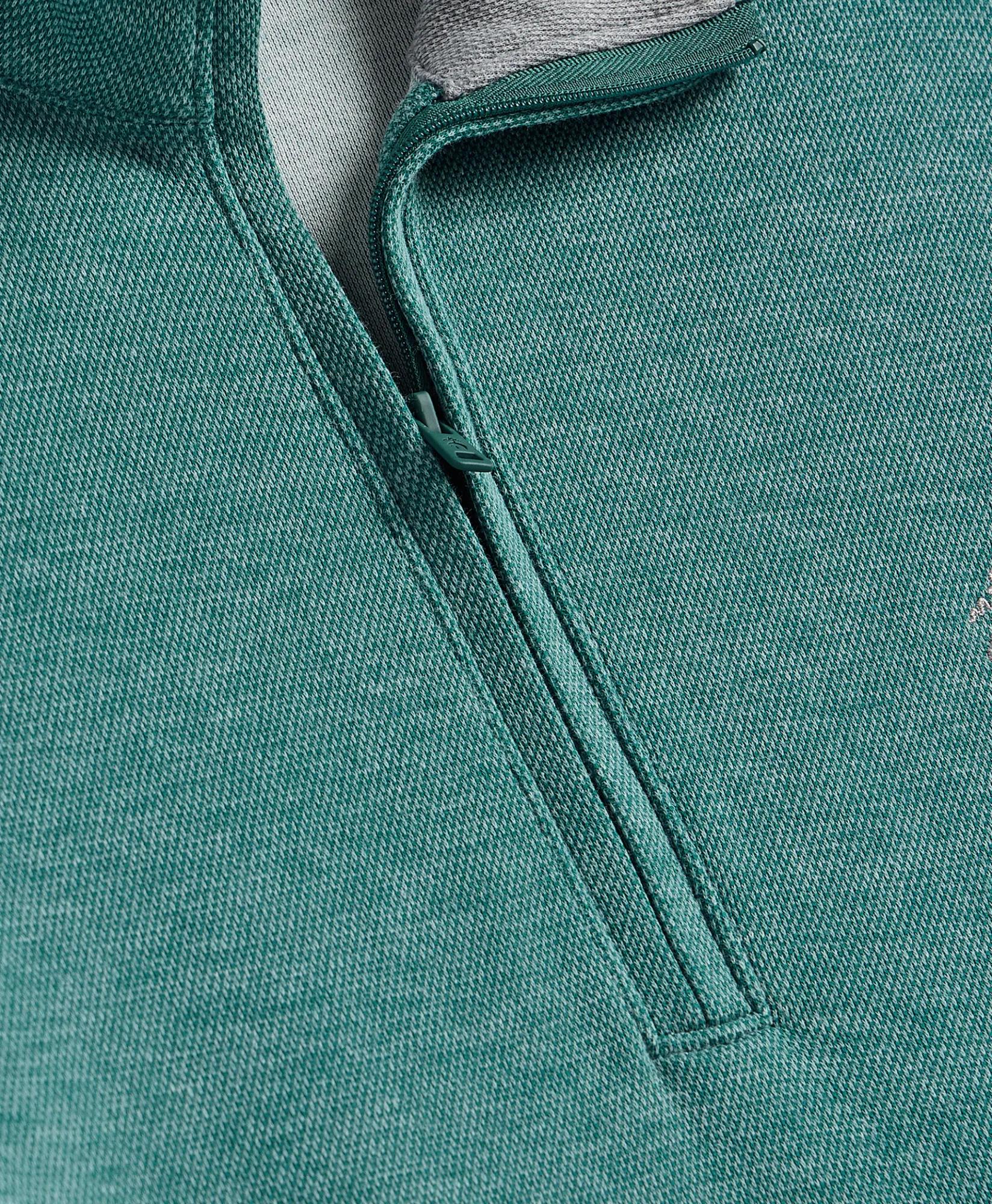 Cotton Blend Pique Quarter-Zip, image 2