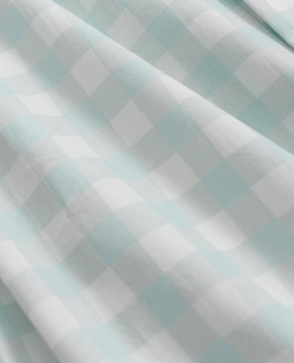 Girls Cotton Tie Front Short Sleeve Gingham Shirt, image 2