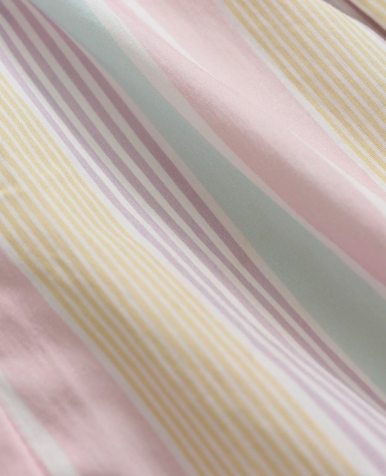 Girls Cotton Tie Front Short Sleeve Striped Shirt, image 2