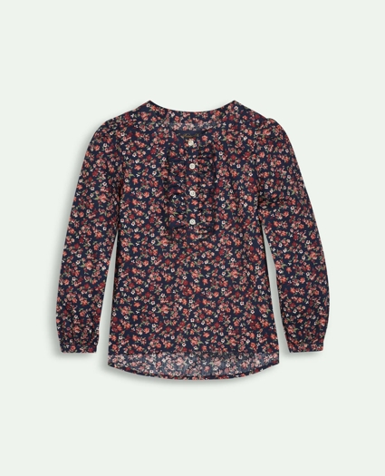 Girls Cotton Floral Blouse, image 1