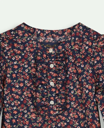 Girls Cotton Floral Blouse, image 2