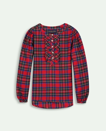 Girls Brushed Cotton Flannel Blouse, image 1
