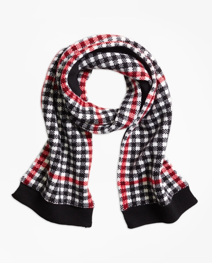 Girls Wool Blend Windowpane Scarf, image 1