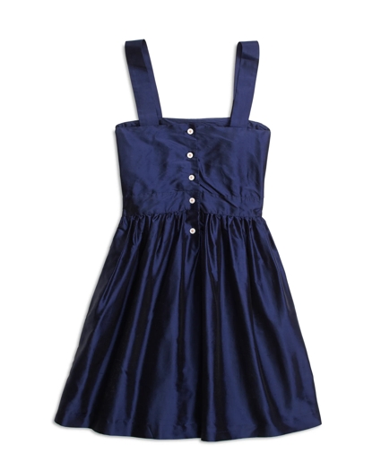 Girls Silk Sleeveless Smocked Dress, image 2