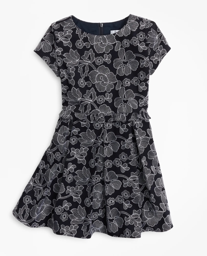 Girls Embroidered Ruffle Dress, image 1