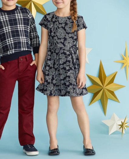 Girls Embroidered Ruffle Dress, image 2