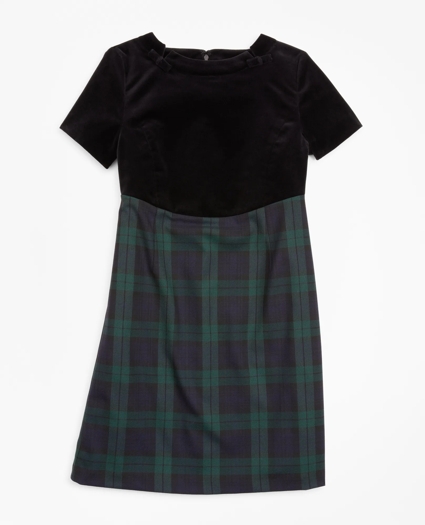Girls Velvet and Black Watch Sheath Dress