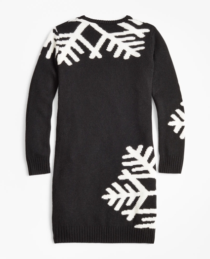 Girls Long-Sleeve Oversized Snowflake Dress, image 2