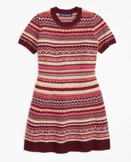 Girls Merino Wool-Blend Fair Isle Sweater Dress