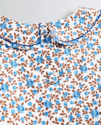 Girls Floral Smocked Cotton Dress, image 3
