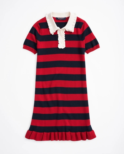 Girls Merino Wool Stripe Sweater Dress