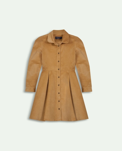 Girls Stretch Cotton Long Sleeve Shirt Dress