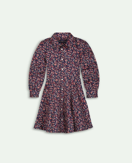 Girls Cotton Floral Long Sleeve Dress