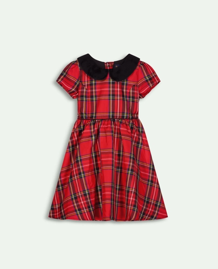 Girls Taffeta Plaid Dress, image 1