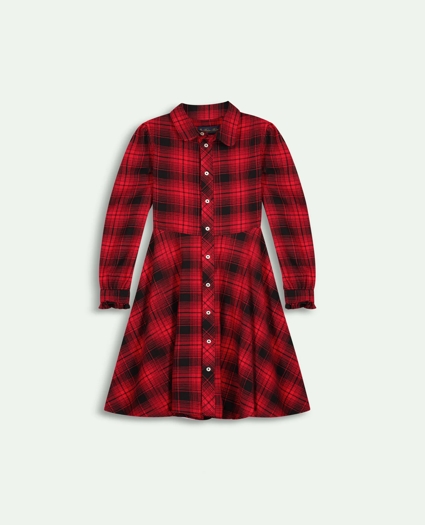 Girls Cotton Flannel Shirt Dress