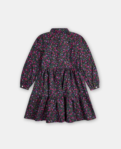 Girls Cotton Floral Shirt Dress, image 2