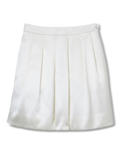 Girls Solid Silk Cotton Satin Skirt