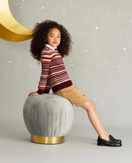 Girls Stretch Cotton Corduroy Skirt, image 2