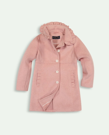 Girls Ruffle Trim Dress Coat, image 1