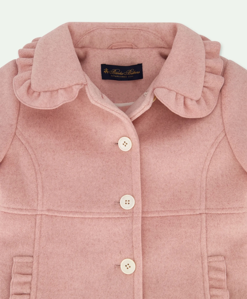 Girls Ruffle Trim Dress Coat, image 2