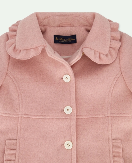 Girls Ruffle Trim Dress Coat, image 2