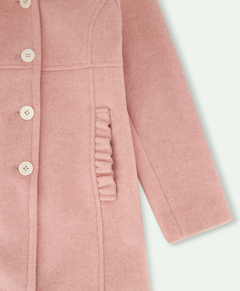 Girls Ruffle Trim Dress Coat, image 3