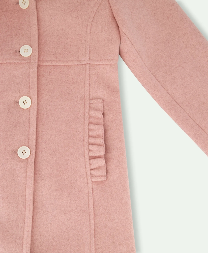 Girls Ruffle Trim Dress Coat, image 4