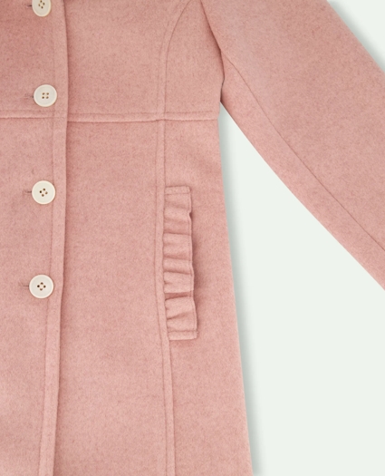 Girls Ruffle Trim Dress Coat, image 4