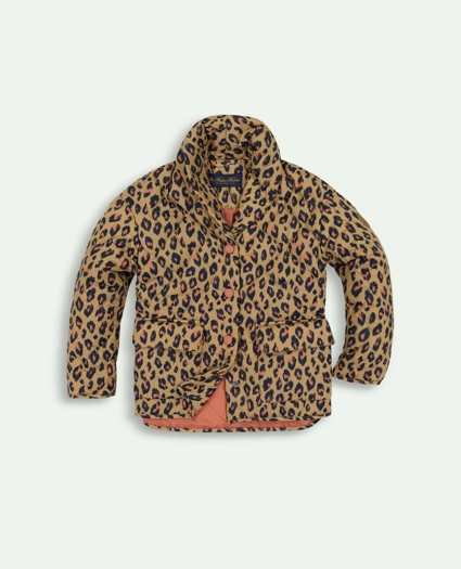 Girls Quilted Leopard Jacket, image 1