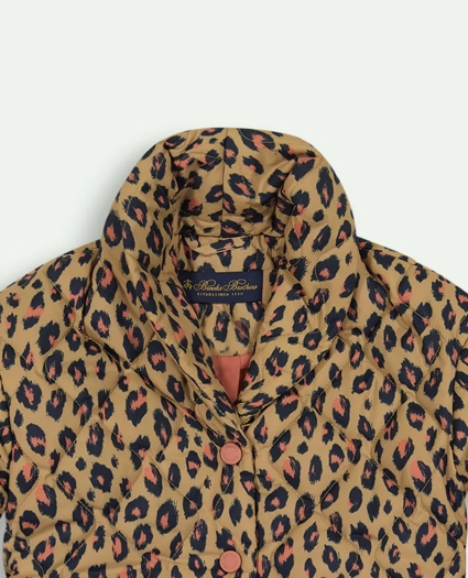 Girls Quilted Leopard Jacket, image 2