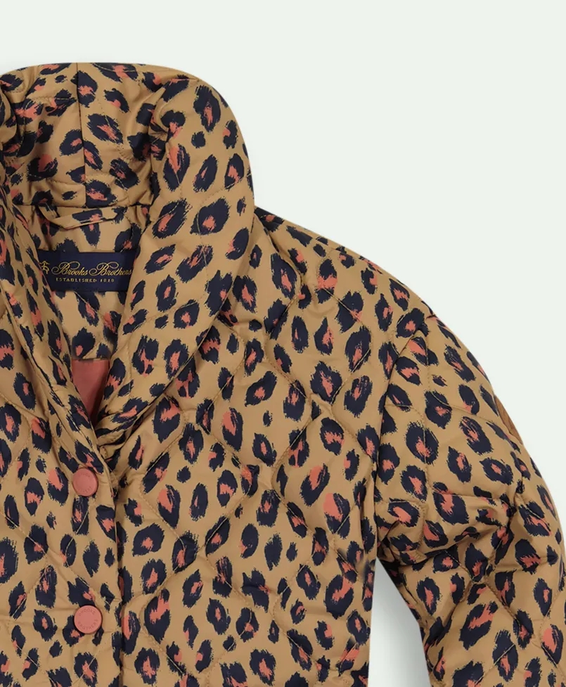 Girls Quilted Leopard Jacket, image 3