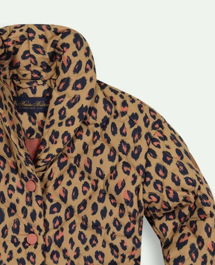 Girls Quilted Leopard Jacket, image 3