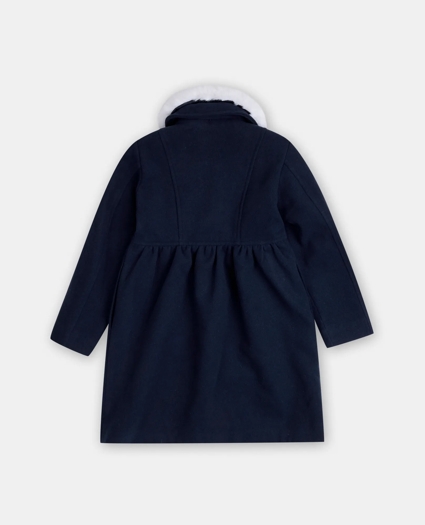 Girls Dress Coat with Removable Faux-Fur Collar, image 2