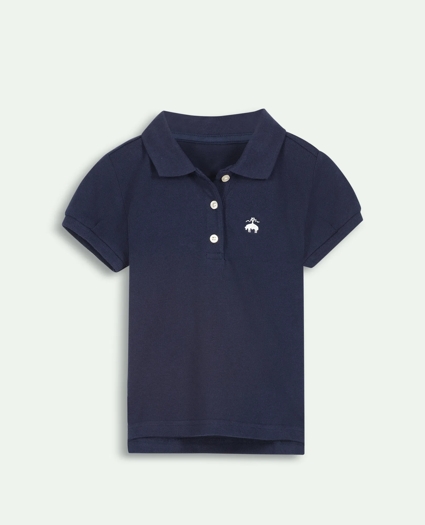 Girls Cotton Pique Polo Shirt, image 1