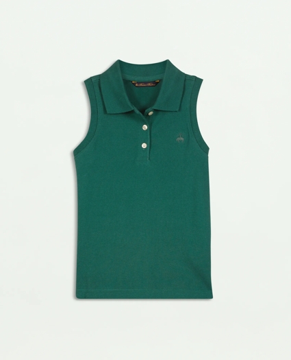 Girls Sleeveless Pique Polo Shirt