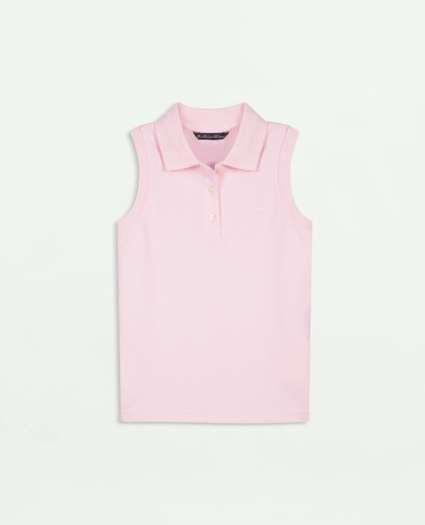 Girls Sleeveless Pique Polo Shirt