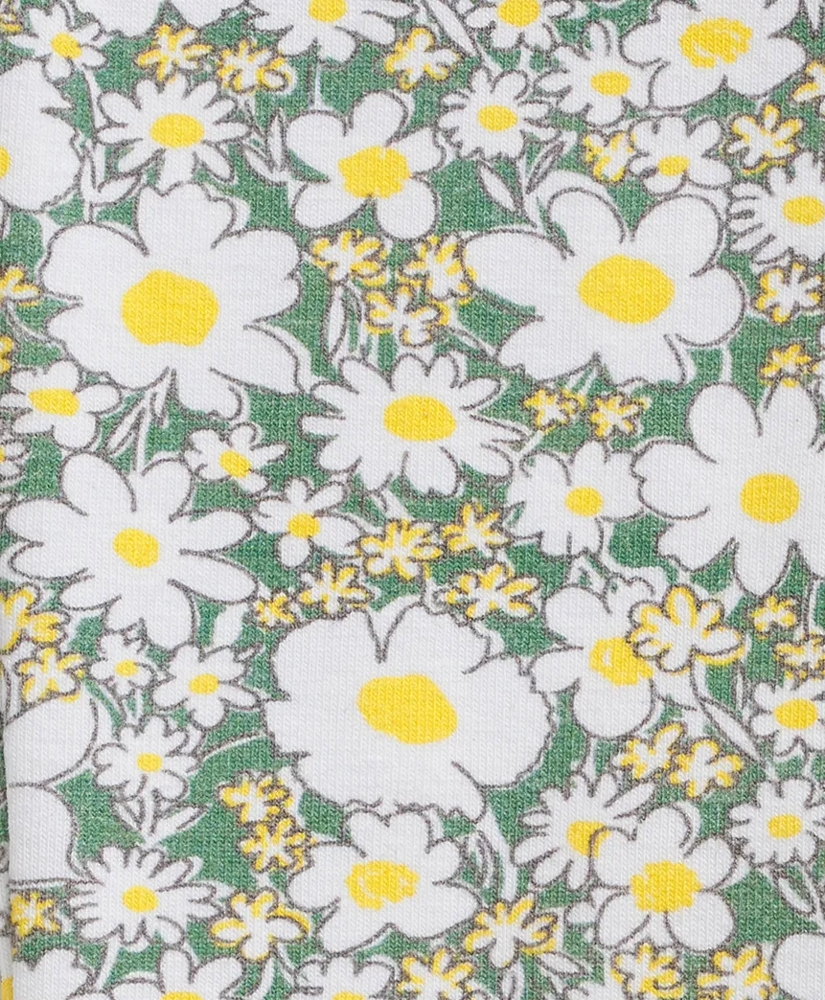 Girls Cotton Blend Floral Print Leggings, image 3