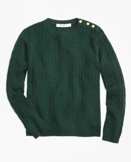 Girls Cashmere Cable Crewneck Sweater