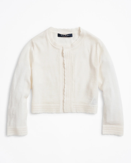 Girls Merino Wool Open Front Cardigan