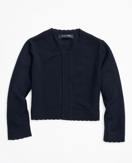 Girls Merino Wool Open Front Cardigan
