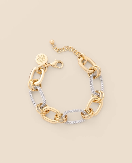 Gold-Tone Pave Link Bracelet