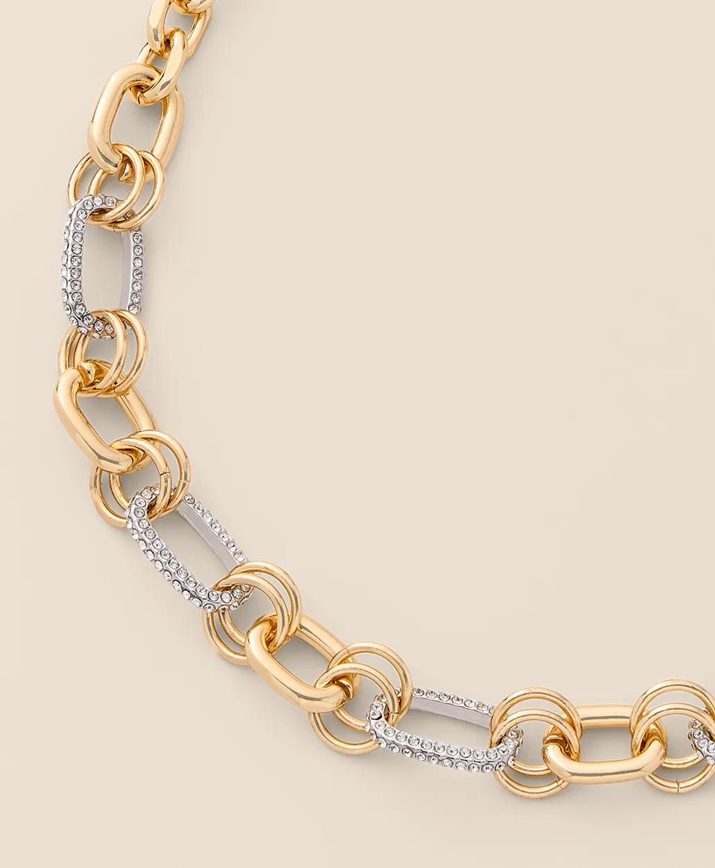 Gold-Tone Pave Link Collar Necklace, image 2
