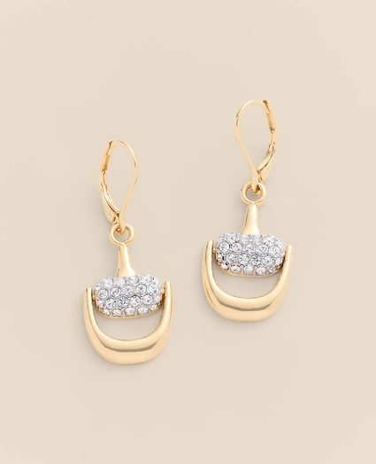 Gold-Tone Pave Doorknocker Drop Earrings