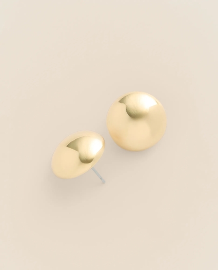 Gold-Tone Cubic Zirconia Button Earrings