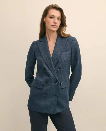 Wool Plaid Double-Breasted Jacket, image 1