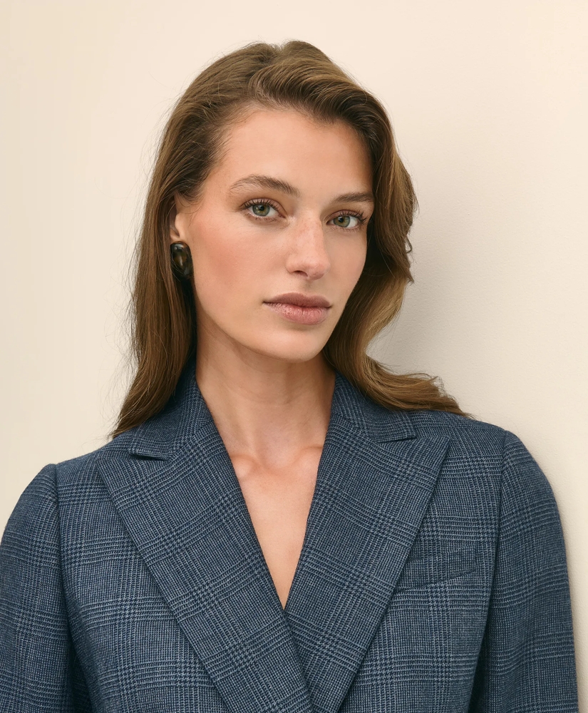 Wool Plaid Double-Breasted Jacket, image 3