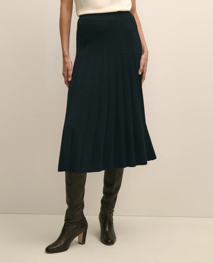 Cable Knit Midi Sweater Skirt, image 2