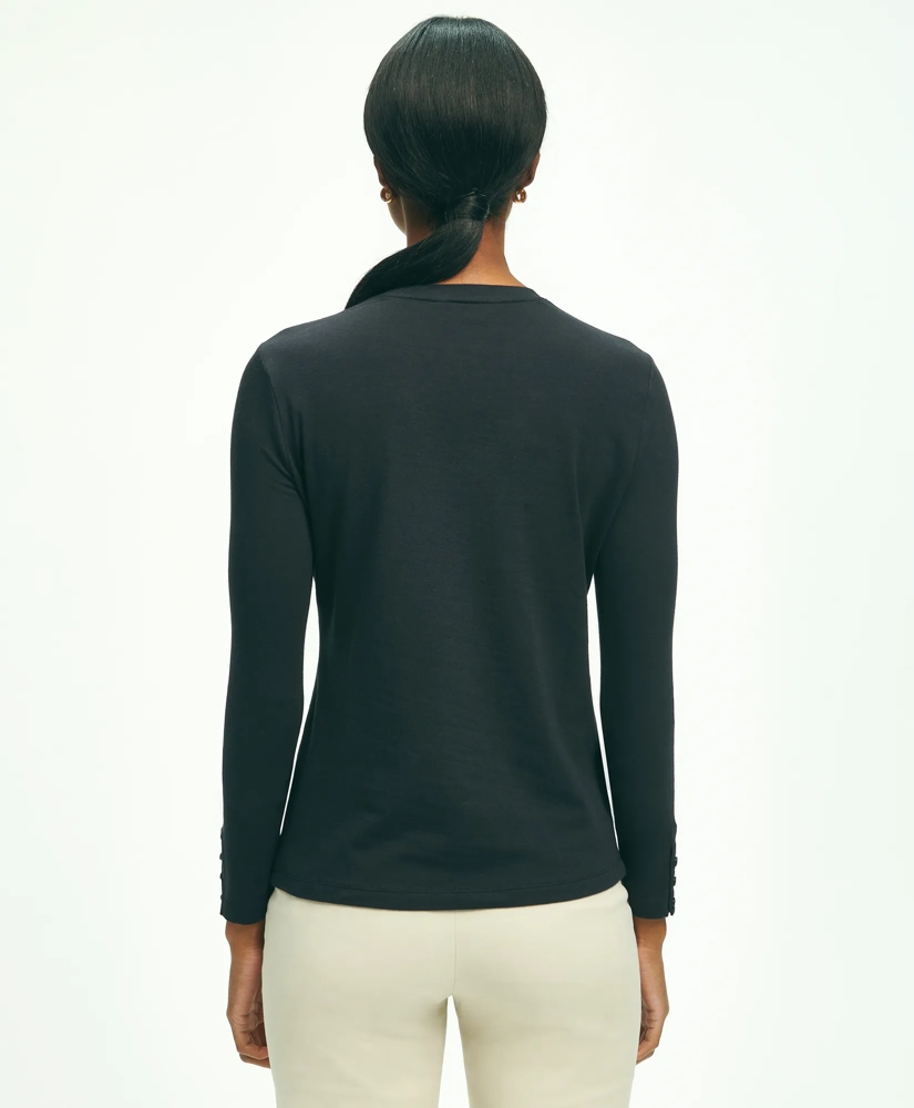 Cotton Long Sleeved Crewneck Top, image 3