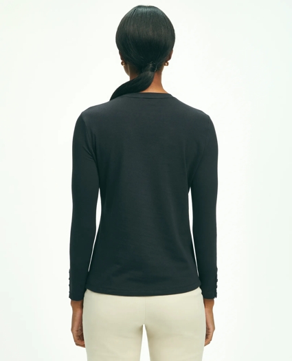 Cotton Long Sleeved Crewneck Top, image 3